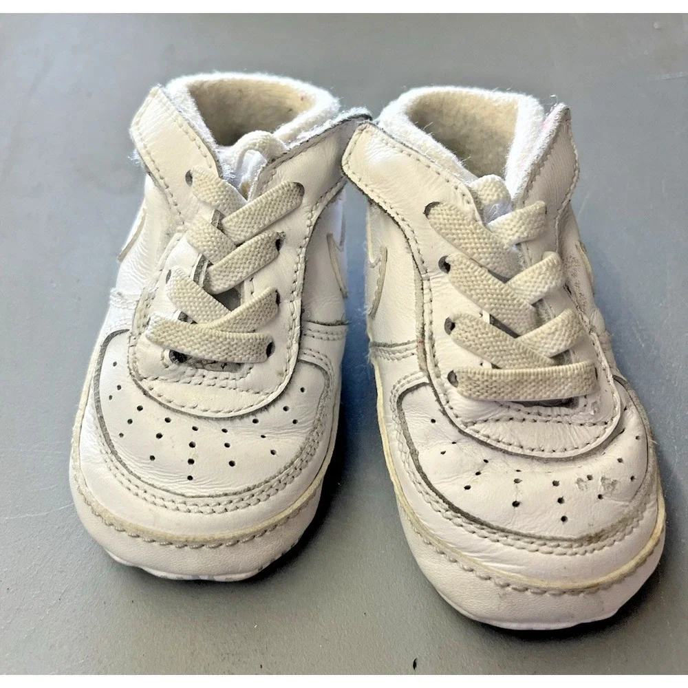 Nike Air Force 1 Crib Shoe Newborn Baby 2C White Boys Girls Infant Sneaker Shoes - Picture 3 of 11
